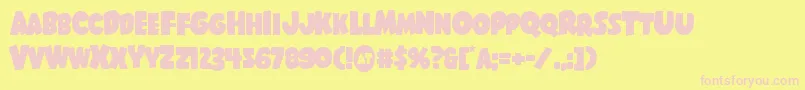 Shablagoo Font – Pink Fonts on Yellow Background