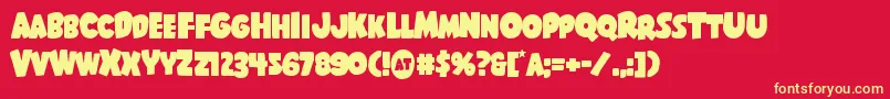 Shablagoo Font – Yellow Fonts on Red Background