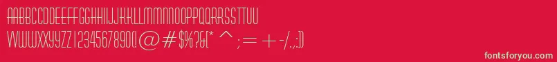 HuxleyVerticalBt Font – Green Fonts on Red Background