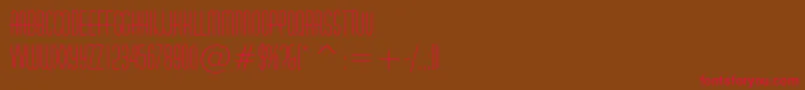 HuxleyVerticalBt Font – Red Fonts on Brown Background
