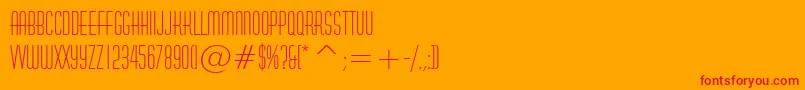HuxleyVerticalBt Font – Red Fonts on Orange Background