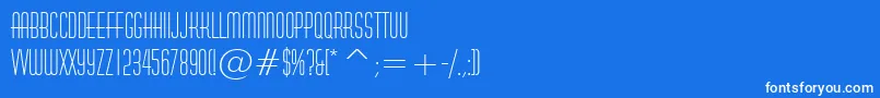 HuxleyVerticalBt Font – White Fonts on Blue Background
