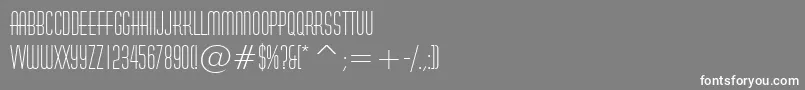 HuxleyVerticalBt-Schriftart – Weiße Schriften auf grauem Hintergrund