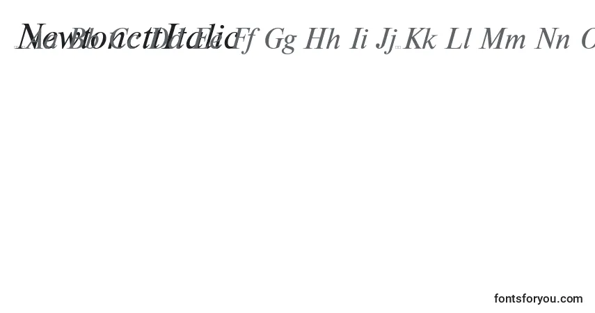 Czcionka NewtoncttItalic – alfabet, cyfry, specjalne znaki