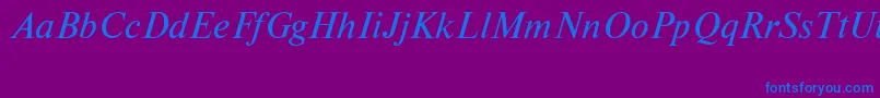 Fonte NewtoncttItalic – fontes azuis em um fundo violeta
