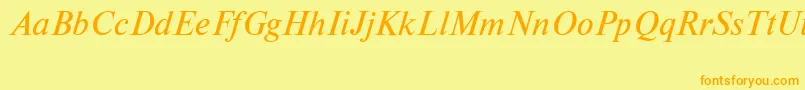NewtoncttItalic Font – Orange Fonts on Yellow Background