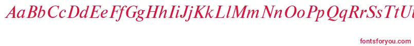 NewtoncttItalic-Schriftart – Rote Schriften auf weißem Hintergrund