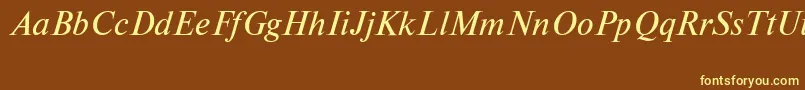 Czcionka NewtoncttItalic – żółte czcionki na brązowym tle