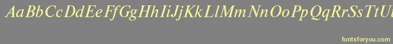 NewtoncttItalic-fontti – keltaiset fontit harmaalla taustalla