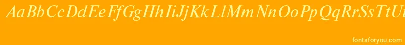 フォントNewtoncttItalic – オレンジの背景に黄色の文字