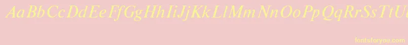 NewtoncttItalic Font – Yellow Fonts on Pink Background