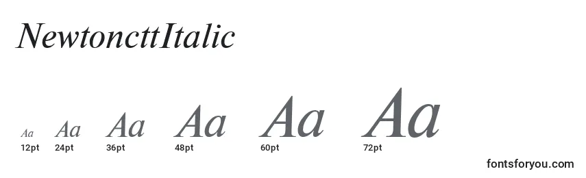 Größen der Schriftart NewtoncttItalic