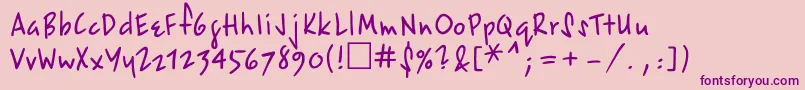 フォントEpsilC – ピンクの背景に紫のフォント