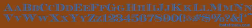 Ecuyerr0902 Font – Blue Fonts on Brown Background