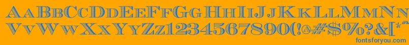 Ecuyerr0902 Font – Blue Fonts on Orange Background