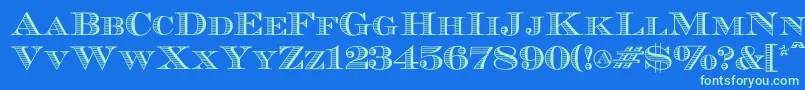 Ecuyerr0902 Font – Green Fonts on Blue Background