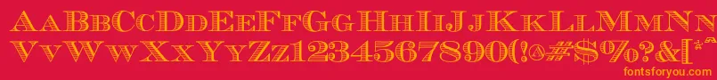 Ecuyerr0902 Font – Orange Fonts on Red Background