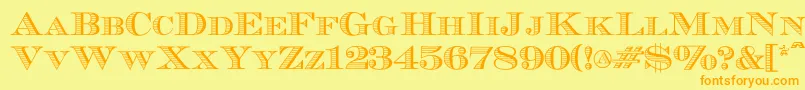 Ecuyerr0902 Font – Orange Fonts on Yellow Background