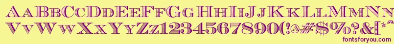 Ecuyerr0902 Font – Purple Fonts on Yellow Background