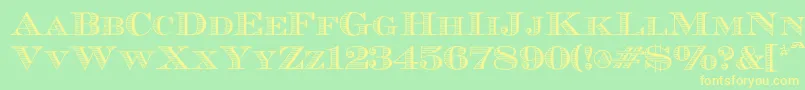 Ecuyerr0902 Font – Yellow Fonts on Green Background