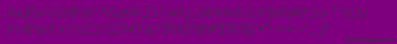 Justbreatheobl5-Schriftart – Schwarze Schriften auf violettem Hintergrund