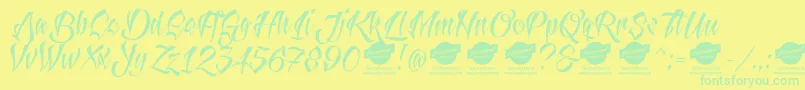 AntlersDemo-Schriftart – Grüne Schriften auf gelbem Hintergrund
