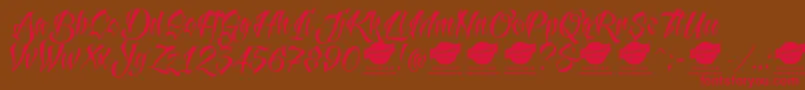 AntlersDemo-Schriftart – Rote Schriften auf braunem Hintergrund