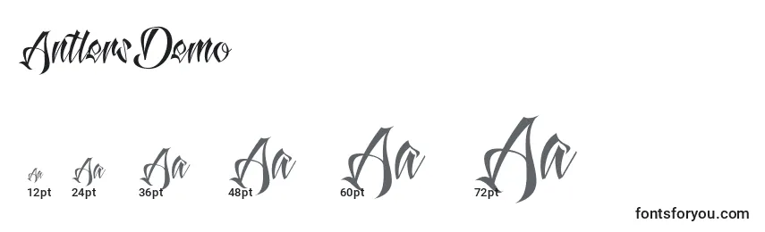 Размеры шрифта AntlersDemo