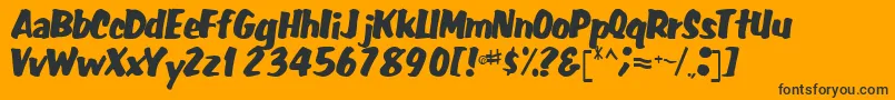 Fonte Fatbackplus14RegularTtcon – fontes pretas em um fundo laranja