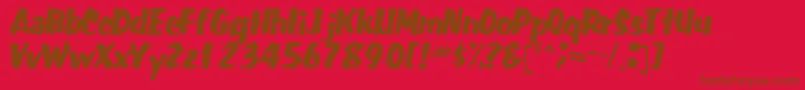 Fatbackplus14RegularTtcon-Schriftart – Braune Schriften auf rotem Hintergrund