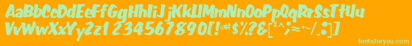 Fatbackplus14RegularTtcon Font – Green Fonts on Orange Background
