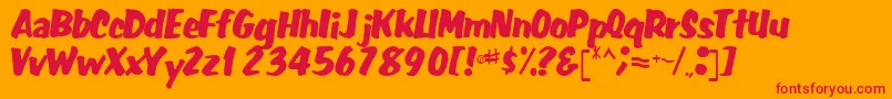 フォントFatbackplus14RegularTtcon – オレンジの背景に赤い文字