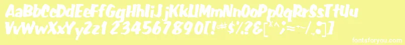 Fatbackplus14RegularTtcon Font – White Fonts on Yellow Background