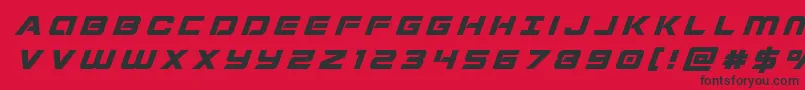 フォントStardustertitleital – 赤い背景に黒い文字