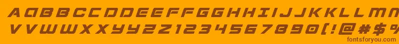 Stardustertitleital-Schriftart – Braune Schriften auf orangefarbenem Hintergrund