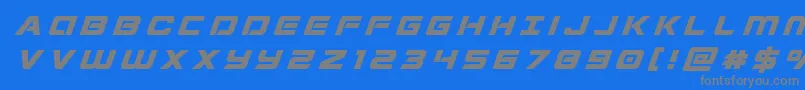 フォントStardustertitleital – 青い背景に灰色の文字