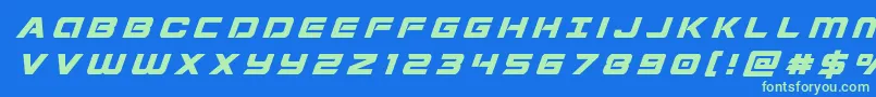 Stardustertitleital Font – Green Fonts on Blue Background