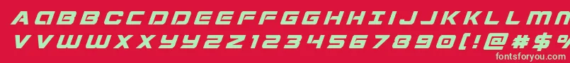 Stardustertitleital Font – Green Fonts on Red Background