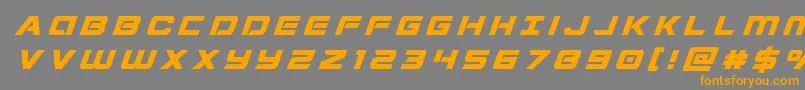 フォントStardustertitleital – オレンジの文字は灰色の背景にあります。