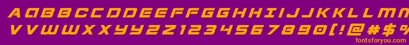 フォントStardustertitleital – 紫色の背景にオレンジのフォント