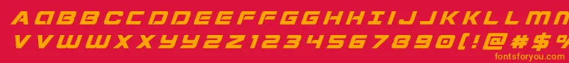 Stardustertitleital Font – Orange Fonts on Red Background