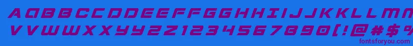 Stardustertitleital-Schriftart – Violette Schriften auf blauem Hintergrund