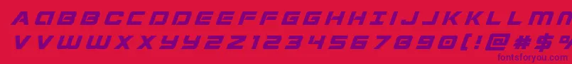 フォントStardustertitleital – 赤い背景に紫のフォント