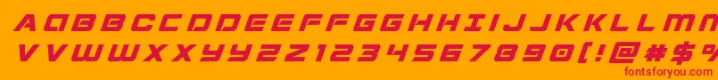 Stardustertitleital-Schriftart – Rote Schriften auf orangefarbenem Hintergrund