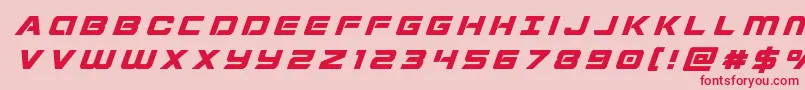 フォントStardustertitleital – ピンクの背景に赤い文字