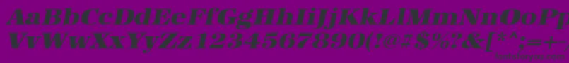 Шрифт UrwantiquatultbolextwidOblique – чёрные шрифты на фиолетовом фоне