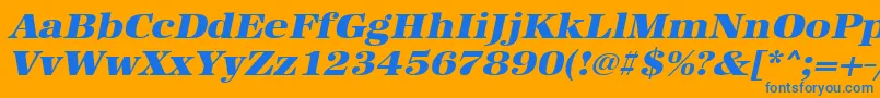 UrwantiquatultbolextwidOblique Font – Blue Fonts on Orange Background