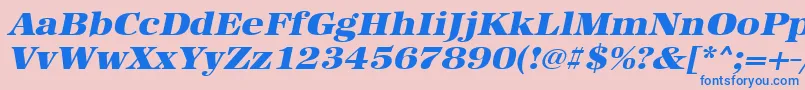 UrwantiquatultbolextwidOblique Font – Blue Fonts on Pink Background