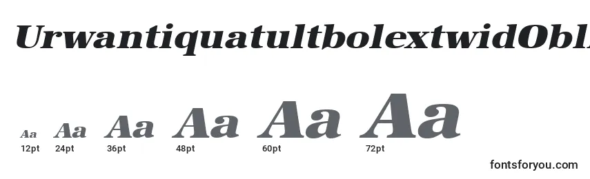 Размеры шрифта UrwantiquatultbolextwidOblique
