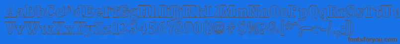 CalgaryoutlineBold Font – Brown Fonts on Blue Background